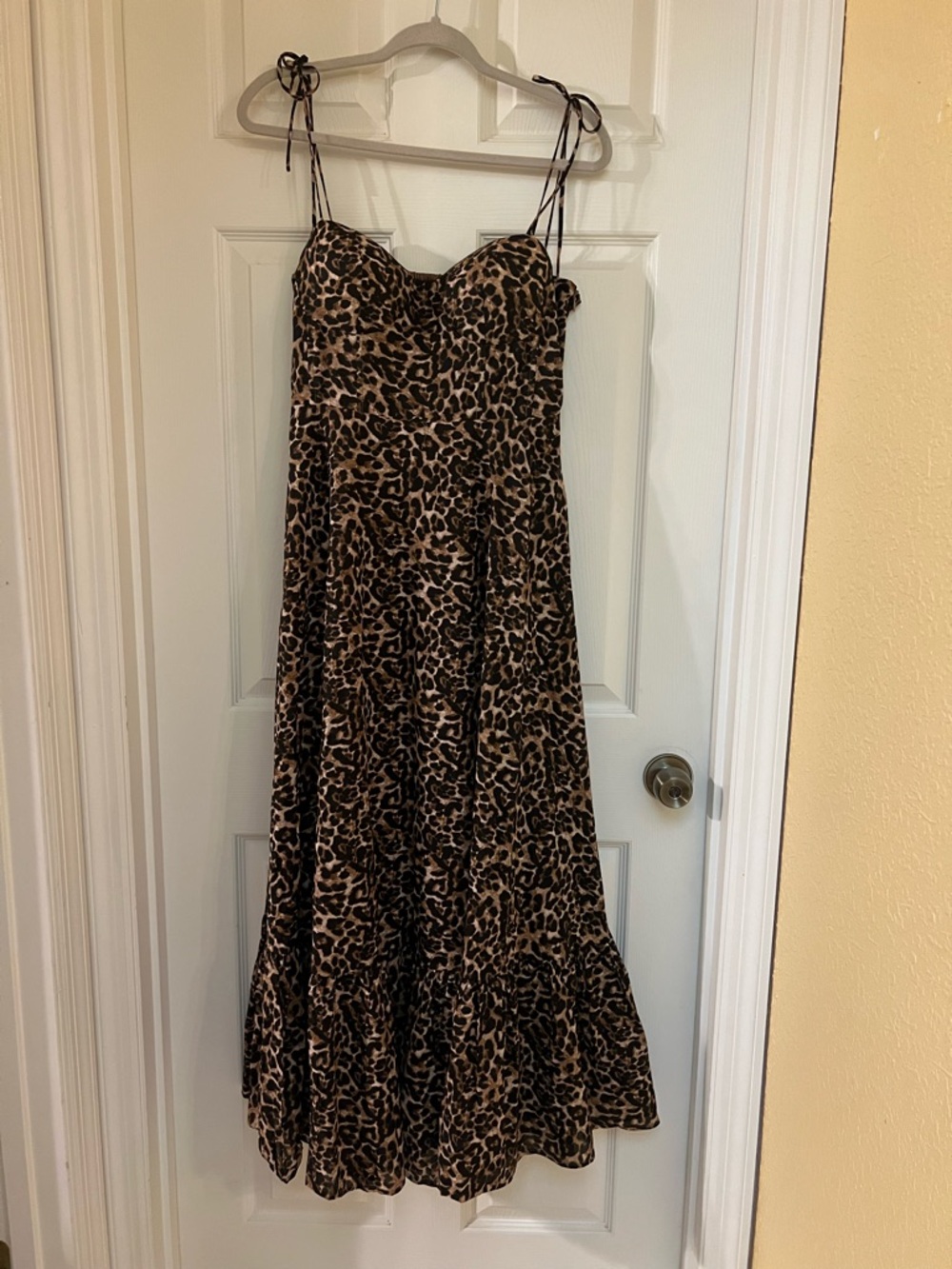 Petal & Pup Leopard Print Tie-Strap Maxi Dress - Brown & Black